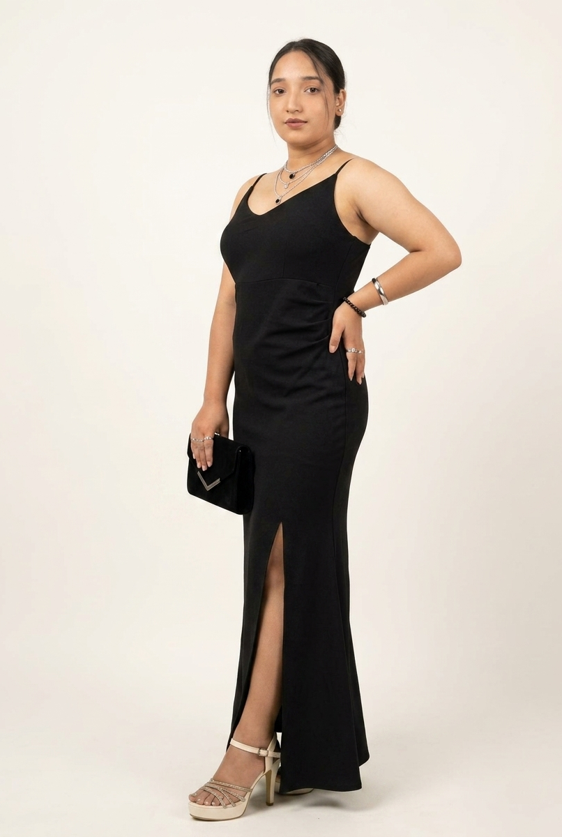 Ribbed Sia Slit Dress