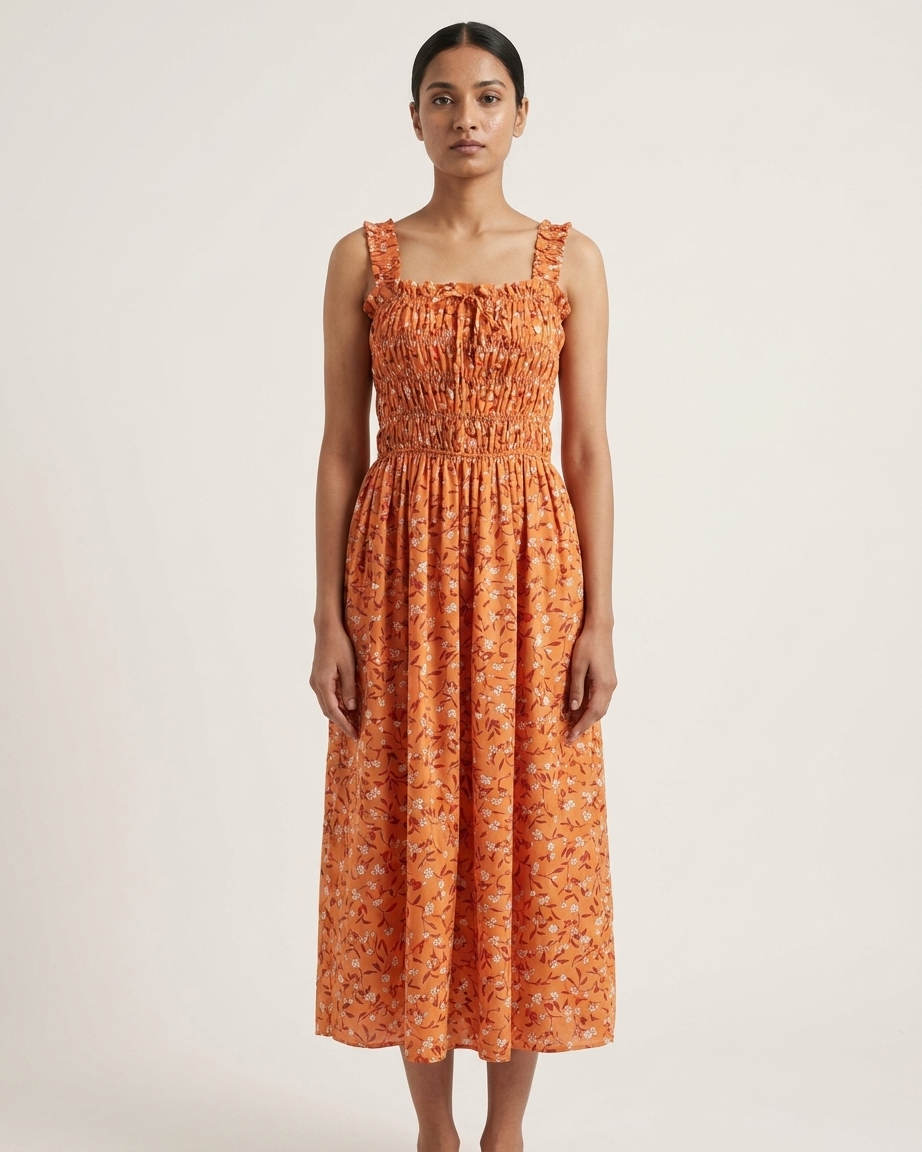 Runched sleeveless dress